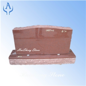 India Red Headstone Tombstone Monument, Red Granite Monuments