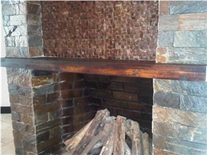 Natural Stone Ledge Stone Wall Tiles, Yellow Quartzite Ledge Stone