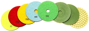 Rockmaster E-Pad 5" Diamond Resin Wet Pads - Set Of 8