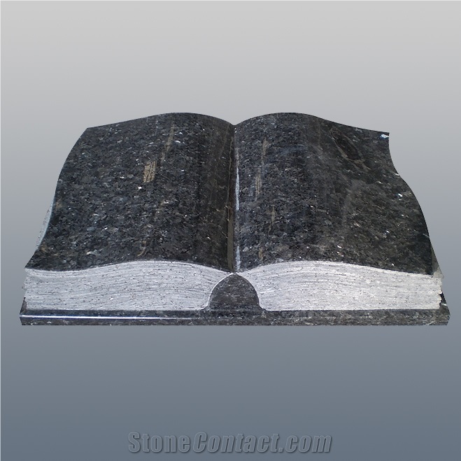 Blue Pearl Granite Book Shape Headstone,Slant Gravestone