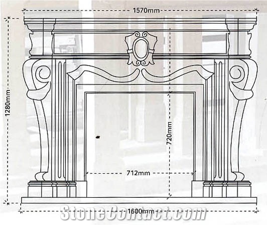 Marble Fireplace Surround,White Marble Fireplace Mantel,Cl-F500