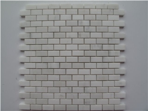 Mosaic in Marble, China White Marble Brick Mosaic