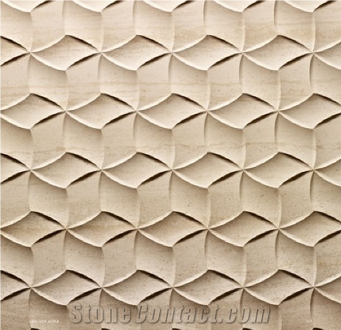 Natural Stone 3d Cubo Artistic Wallart Tiles, Beige Limestone Wall