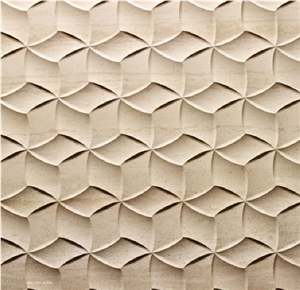 Natural Stone 3d Cubo Artistic Wallart Tiles, Beige Limestone Wall