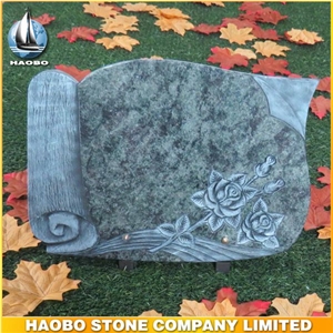 Green Granite Carving Plaque, Green Granite Graveyard Memorials