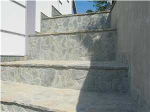 Exterior Stone, Beige Stairs & Steps