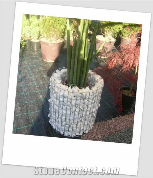 White Pebble Product, Garden Gabion