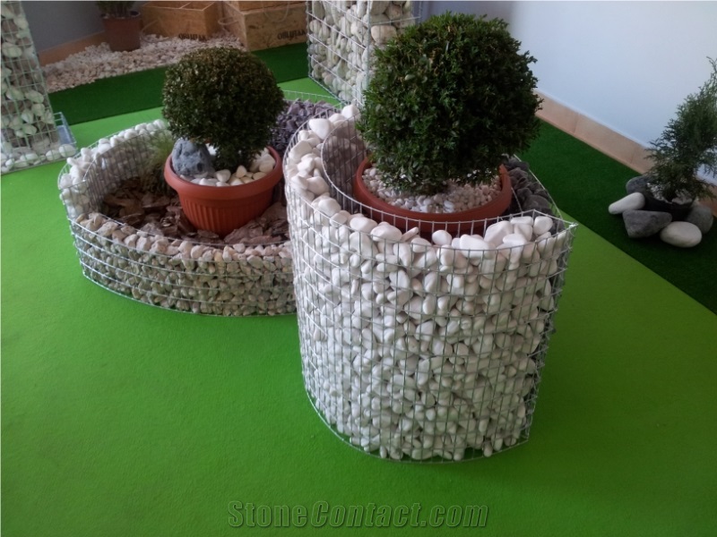 White Pebble Product, Garden Gabion