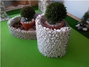 White Pebble Product, Garden Gabion