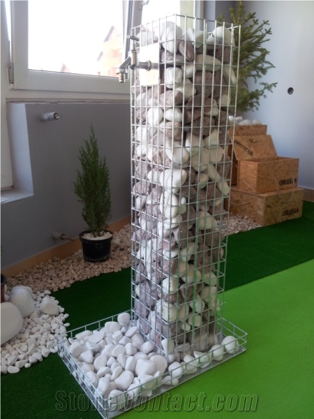White Pebble Product, Garden Gabion