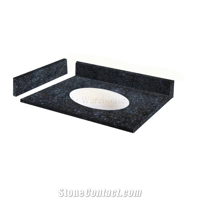 Blue Pearl Granite Vanity Top with Porcelain Bowl