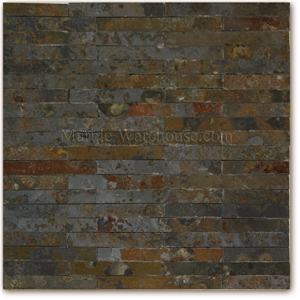 Brazilian Multicolor ( San Rio Rustic ) Slate Mosaic, Ferrugem Slate Mosaic