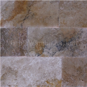 Crema Viejo Polished Travertine Tile, Peru Yellow Travertine
