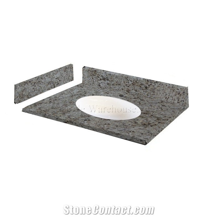 Giallo Ornamental Granite Vanity Top with Porcelain Bowl