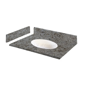 Giallo Ornamental Granite Vanity Top with Porcelain Bowl