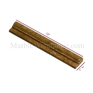Golden Travertine Chair Rail Molding, Bitlis Golden Yellow Travertine Chair Rails