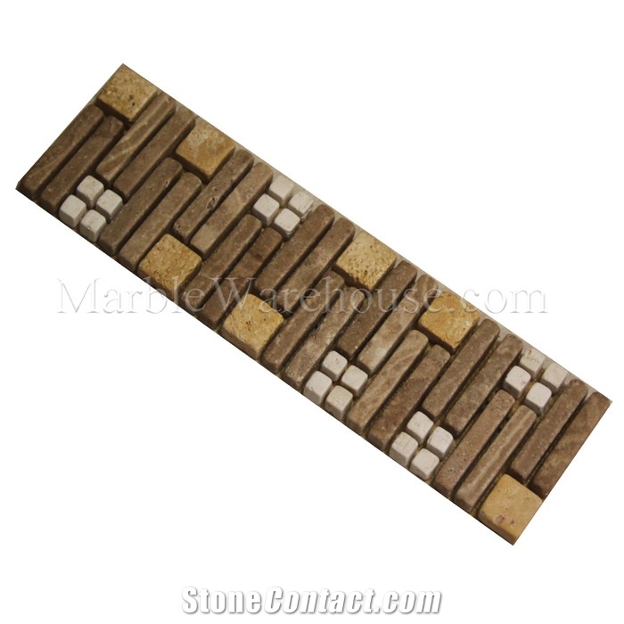 Mix Travertine Mosaic Border Alpaca A5