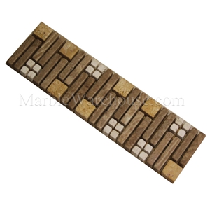 Mix Travertine Mosaic Border Alpaca A5