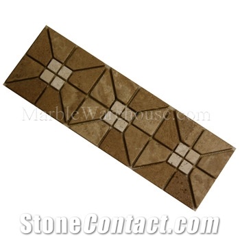 Mix Travertine Mosaic Border Alpaca Travertine A2