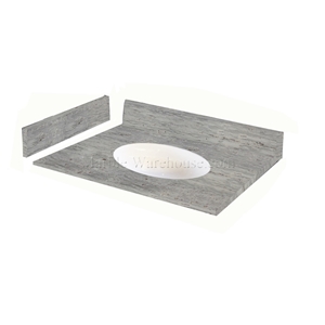 River White Granite Vanity Top with Porcelain Bowl