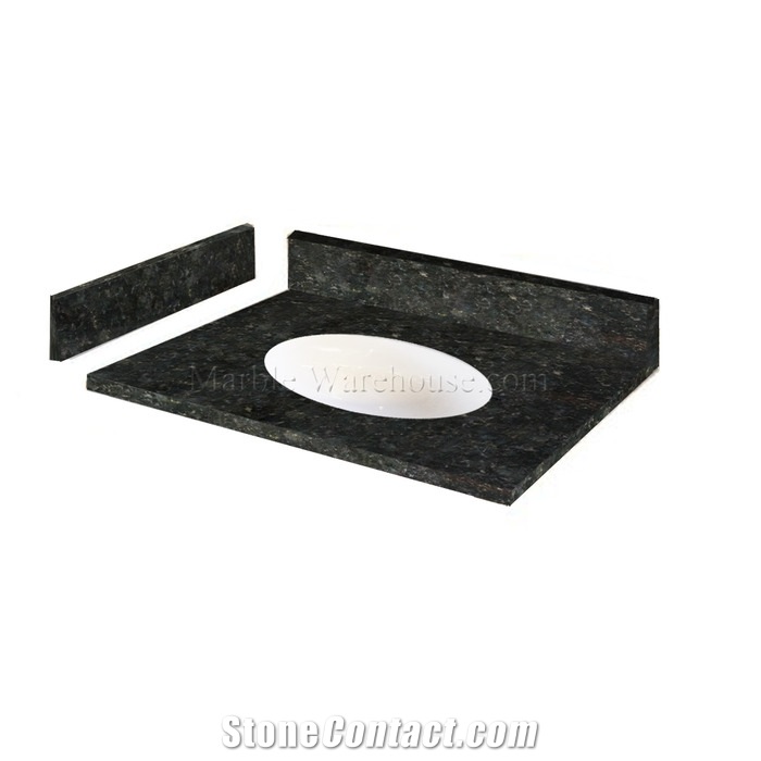 Verde Butterfly Granite Vanity Top with Porcelain Bowl