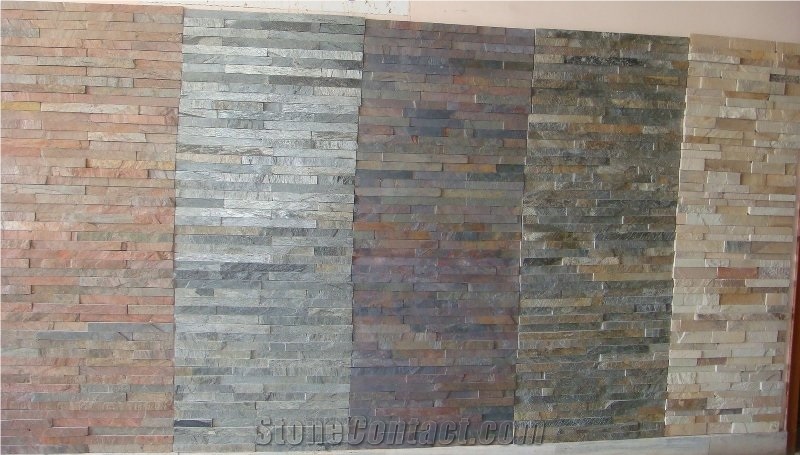 Indian Slate & Quartzite Wall Cladding, Indian Ledge Stone Slate Wall Cladding