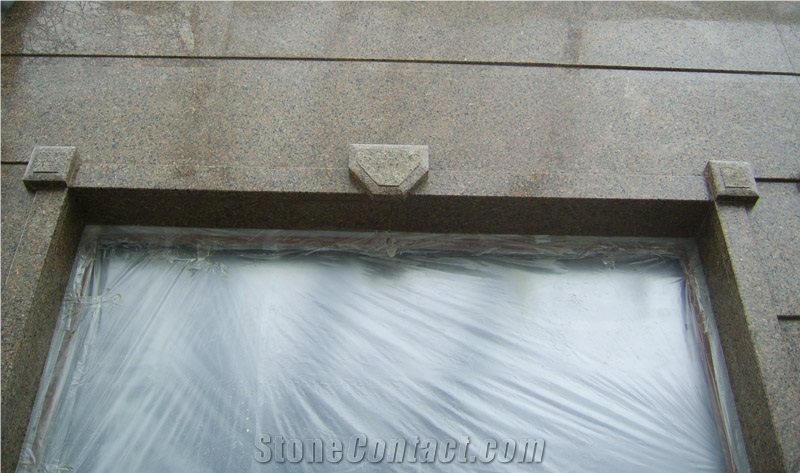 Facade with Flower Of Ukraine Granite