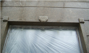 Facade with Flower Of Ukraine Granite
