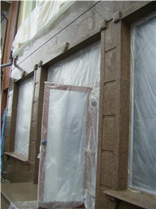 Facade with Flower Of Ukraine Granite