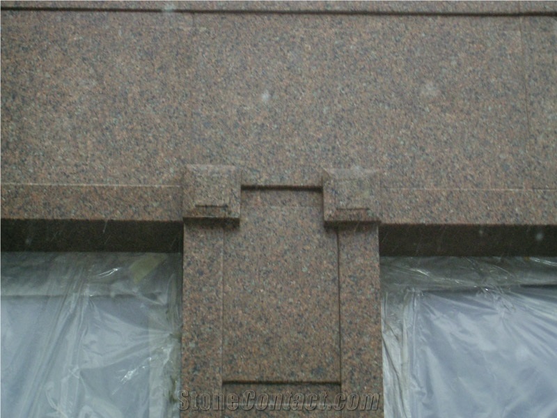 Facade with Flower Of Ukraine Granite