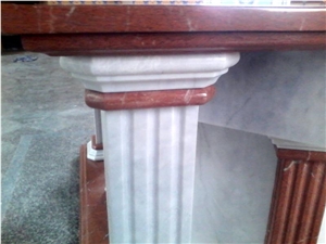 Milas Pearl Marble and Rosso Alicante Marble Church Altar, Chapel Altar