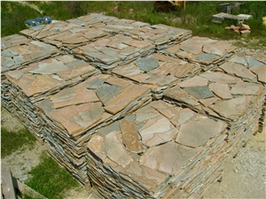 Karystos Green-Brown Slate Flagstone Tiles