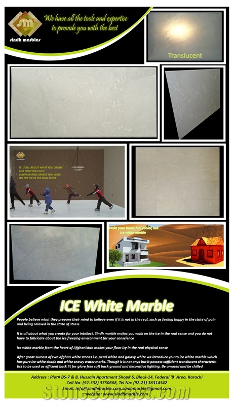 Ice White Marble Flooring , Afghanistan White Marble Slabs & Tiles