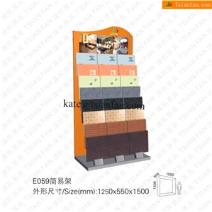 E059 Marble Stone Metal Floor Tree Display Stand for Ceramic Tile