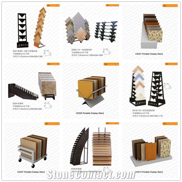 E059 Marble Stone Metal Floor Tree Display Stand for Ceramic Tile