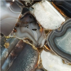 Gray Agate Semiprecious Stone Countertop