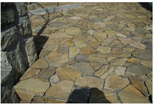 Andesite Taupe Irregular Flagstone, Beige Taupe Andesite Patio Flagstone