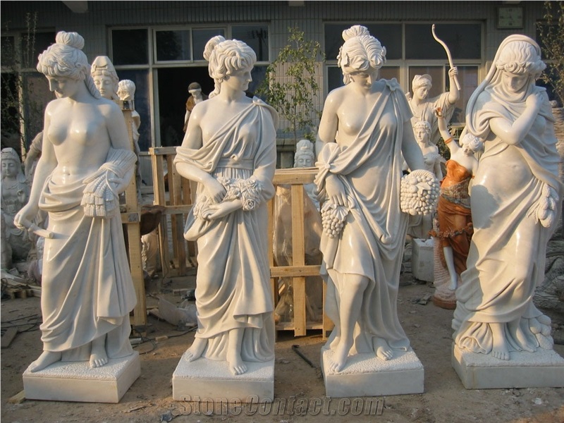 White Marble Four Season Goddess Statue