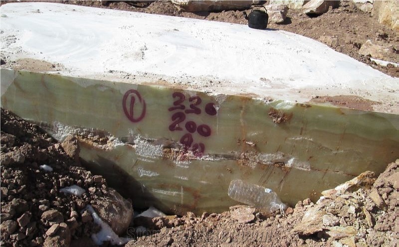 Light Green Onyx Block, Iran Green Onyx