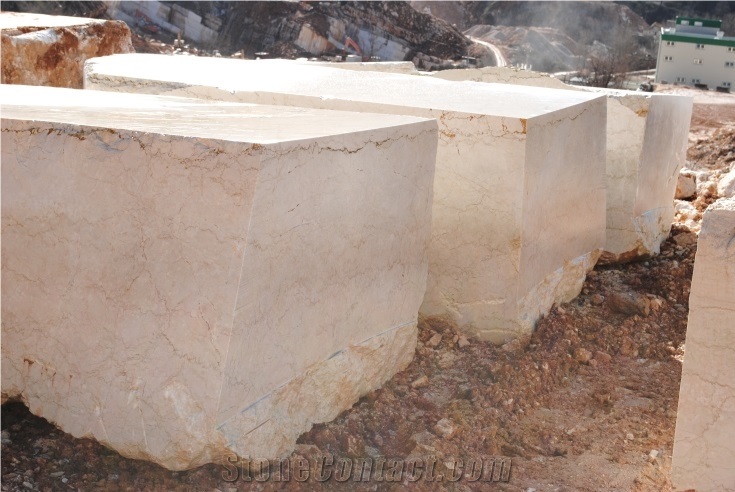 Botticino Semiclassico Marble Block, Beige Marble Blocks