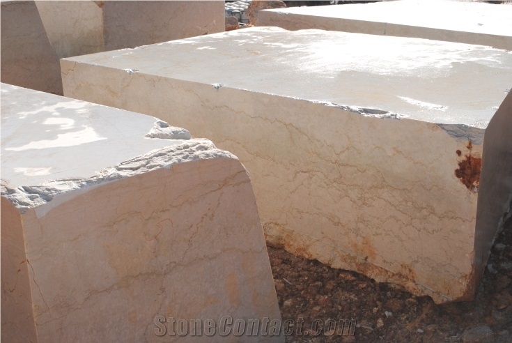 Botticino Semiclassico Marble Block, Beige Marble Blocks