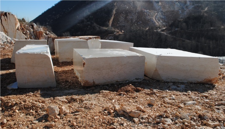 Botticino Semiclassico Marble Block, Beige Marble Blocks