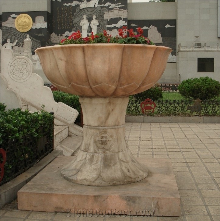 Carved Sandstone Planters/Flowerpots, Custom Marble Flowerpots