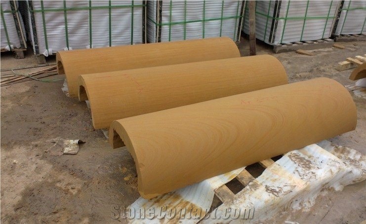 Yellow Sandstone Columns Construction Stone