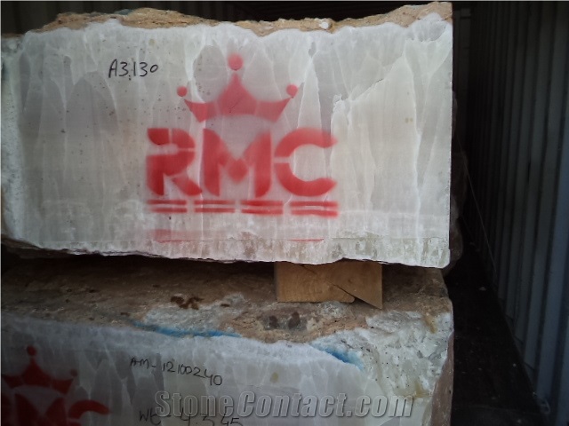 Royal White Onyx Block, Pakistan White Onyx