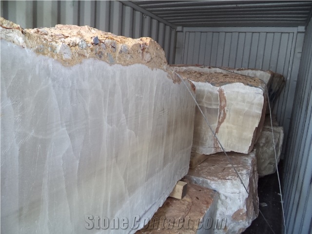 Royal White Onyx Block, Pakistan White Onyx