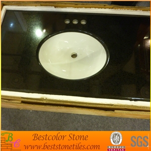 Absolute Black Vanitytop, Shanxi Black Granite Top with Undermounted Ceramic Sink, Absolute Black Granite Bath Tops Absolute Black Vanitytop, Shanxi Black Granite Top with Undermounted Ceramic Sink, Absolute Black Granite Bath Tops