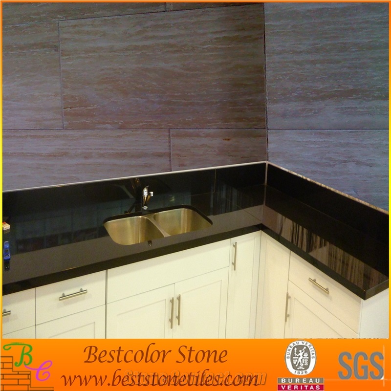 Black Stone Countertops for Kitchen, Absolute Black Granite Work Tops