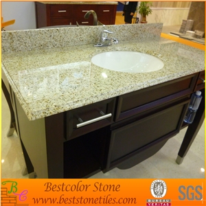 G682 Ogee Finish Granite Stone Bathroom Vanity Tops, Golden Yellow Bath Tops with Ogee Edge Finish
