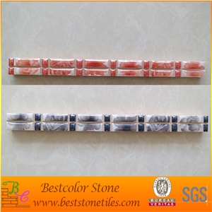 Glass Listello Border Tiles, Grooved Ceramic Tile Trimming 2x30cm